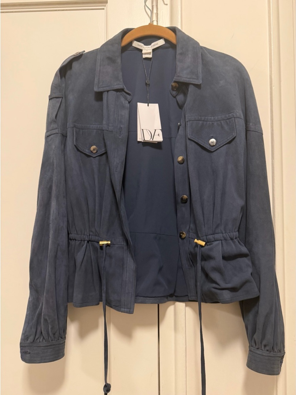 Diane Von Furstenberg - DVF "Frankie" Suede Jacket - Deep Indigo - Size 2 - BNWT